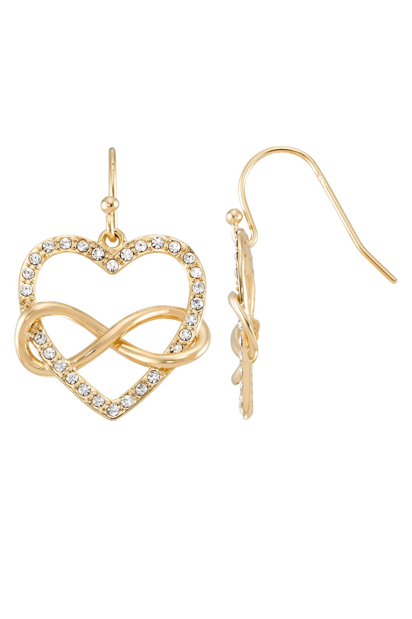 Amore Infinity Heart Dangle Earrings - Petite